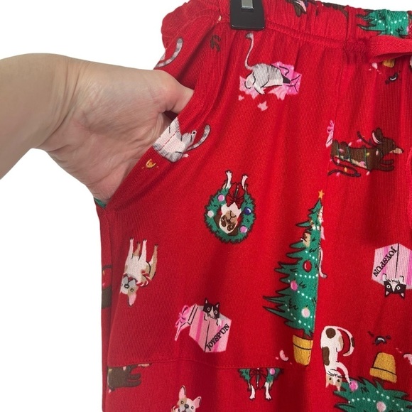 Christmas Animal-Themed Soft Red & Green Pajama Pants by Joyspun - Picture 3 of 9